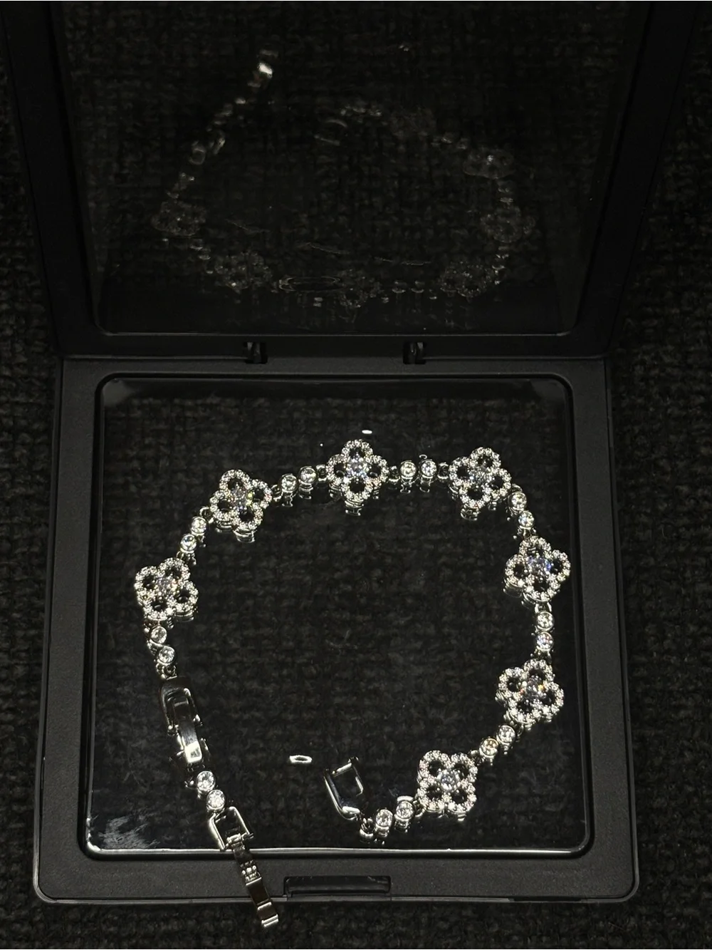 Silver Floral Crystal Bracelet - Women Jewelry